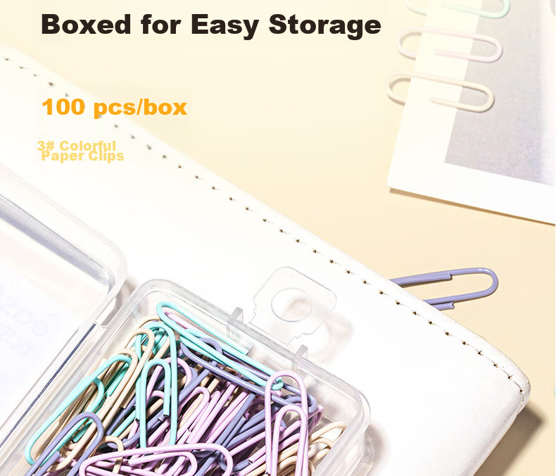 Deli Deli 29mm Morandi Colorful Paper Clips, #3 Metal Binder Clips, Office Stationery Supplies, Document Organization And Storage Items, 100 Pieces/box, 0024-A 11