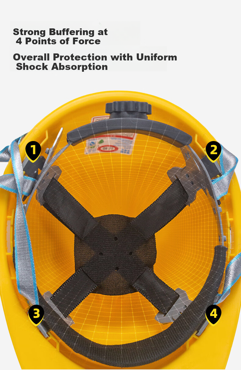 Haosikepu Safety Helmet, Yellow V-Shaped Breathable, 1 Piece, National Standard ABS Construction Site Anti-Smashing Thickened Safety Helmet 9