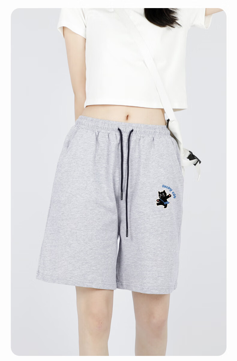 Jeanswest Casual Shorts for Women, 2026 Summer New Pure Cotton Ultra-Slimming Sports Versatile A-Line Casual Knee-Length Shorts 3