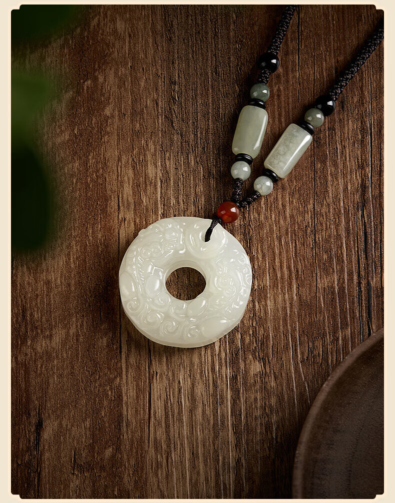 Chow Tai Fook Hetian Jade Pendant Necklace for Men Lightweight Luxury Practical Birthday 520 Valentine's Day Gift for Boyfriend 7