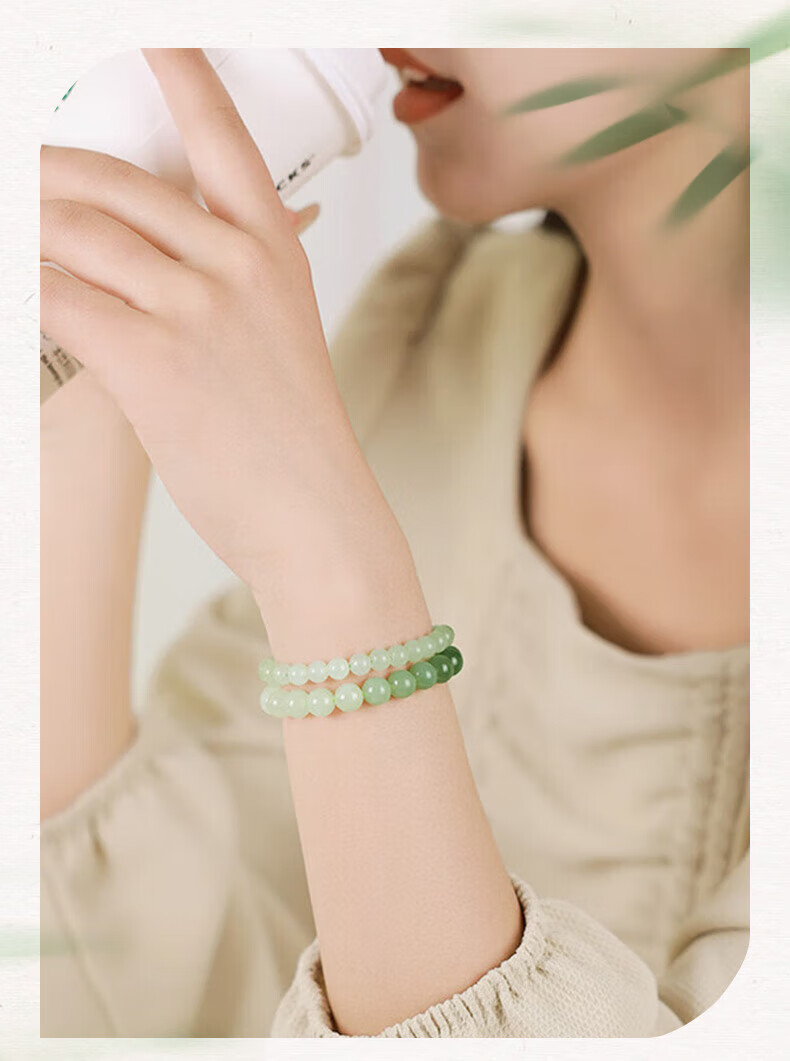 ALLOVE Gradient Hetian Jade Bracelet for Women Light Blue Jade Bangle Birthday 520 Valentine's Day Gift for Girlfriend Wife 4