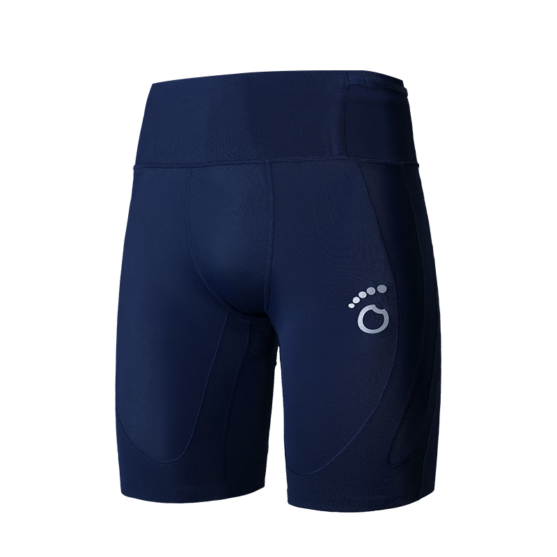 Macondo Support 7th Generation Marathon Running Compression Shorts with Three Pockets, Sweat-Resistant Phone Compartment, Night Sea Blue, Men's XL