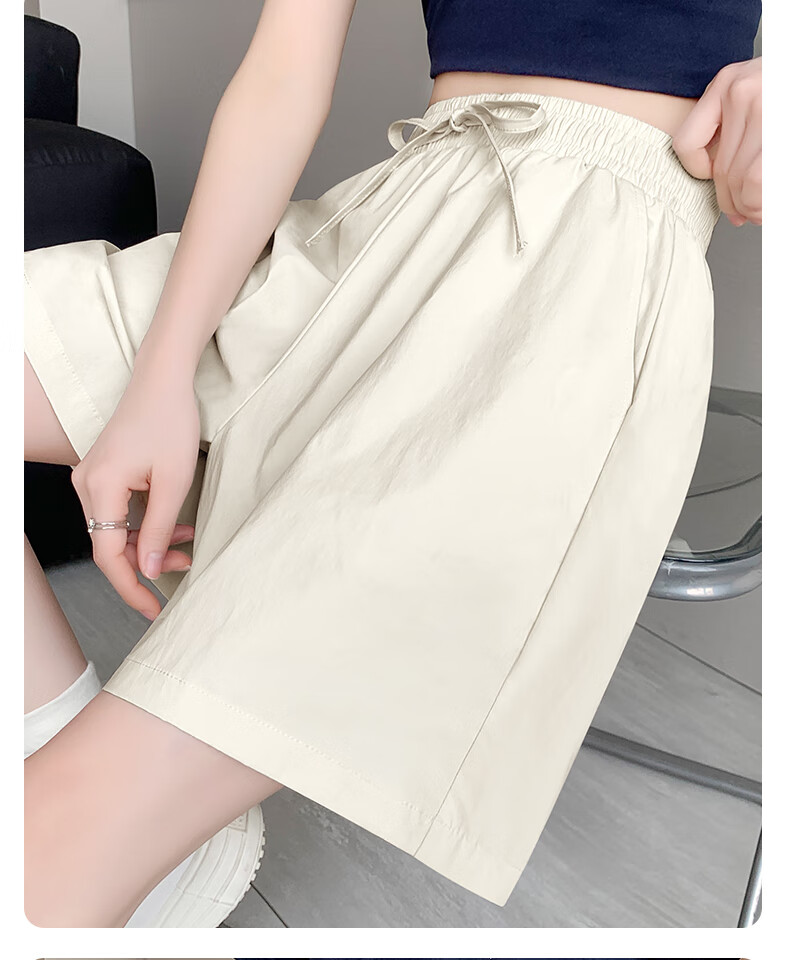 Huili Sports Shorts for Women Summer 2026 Latest Style Thin High-Waist Slimming Mid-Length Pants Ice Silk Cool Sun Protection Casual Pants 3