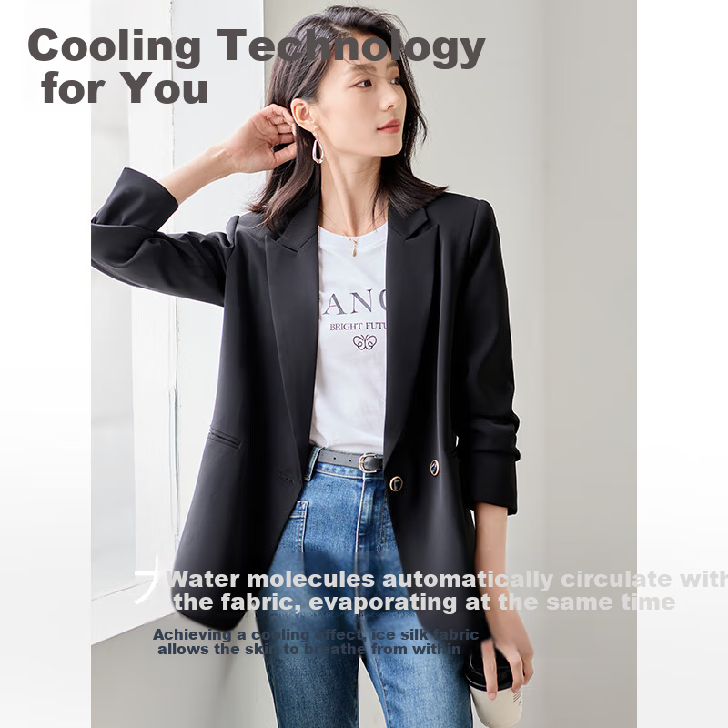 Chushen Spring And Autumn Women's Blazer with Single Button, Elegant And Versatile Office Wear Jacket S143U6006