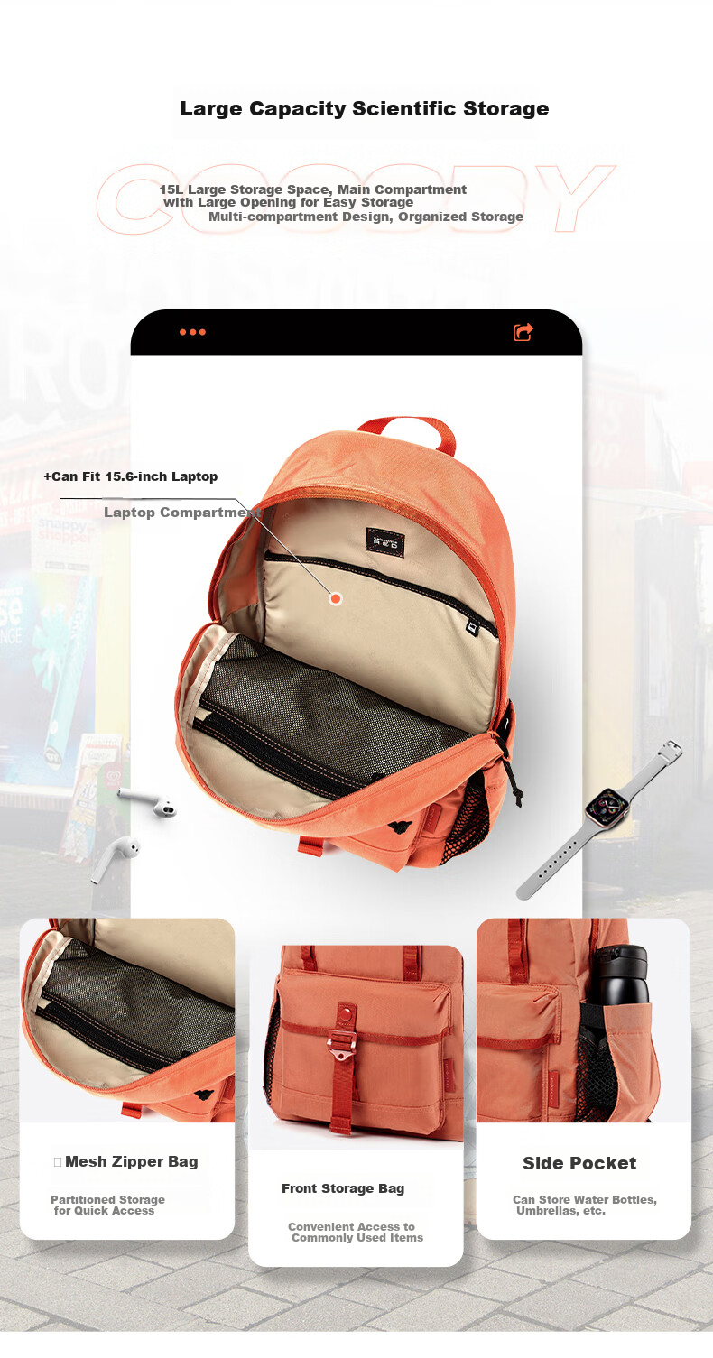 Xinxiuli Outdoor Sports Backpack, 15.6-Inch Laptop Bag, Men's Travel Backpack, Versatile Carrying UG4, Gray 3