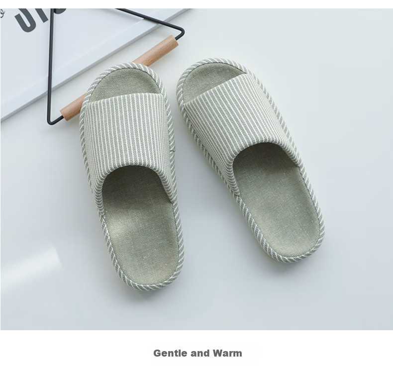 GUOLUOFEI Japanese Cotton And Linen Slippers Spring And Autumn Indoor Wooden Floor Couple's Flax Slippers Men All Seasons Big Red 36-37 9