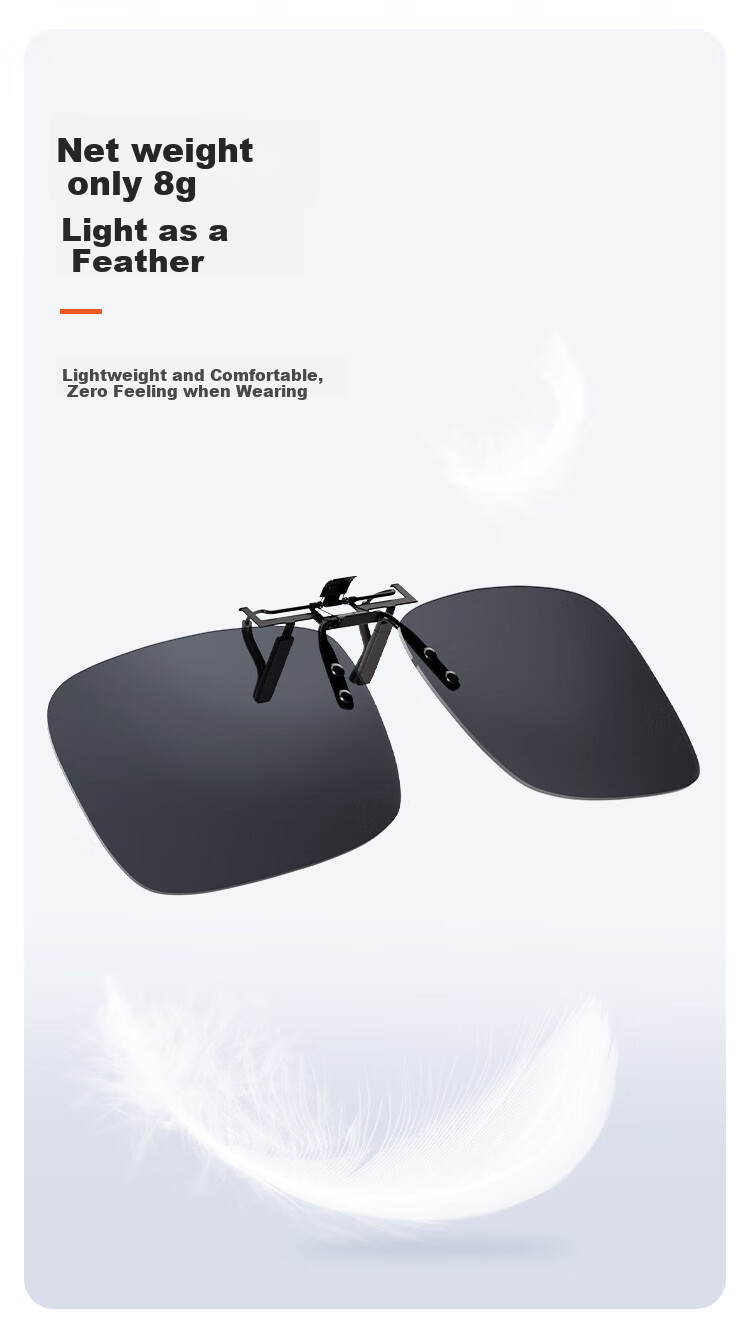 HLA Polarized Clip-On Sunglasses for Men and Women, Driving Clip-On Sunglasses for Prescription Glasses 3