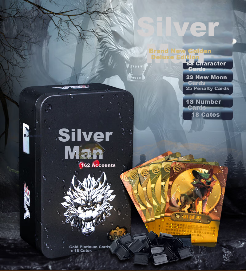 QCF Wolf Card Game Set with PVC Plastic Waterproof Cards, Animal Cards, "Close Your Eyes When It's Dark" Party Game BT01 1