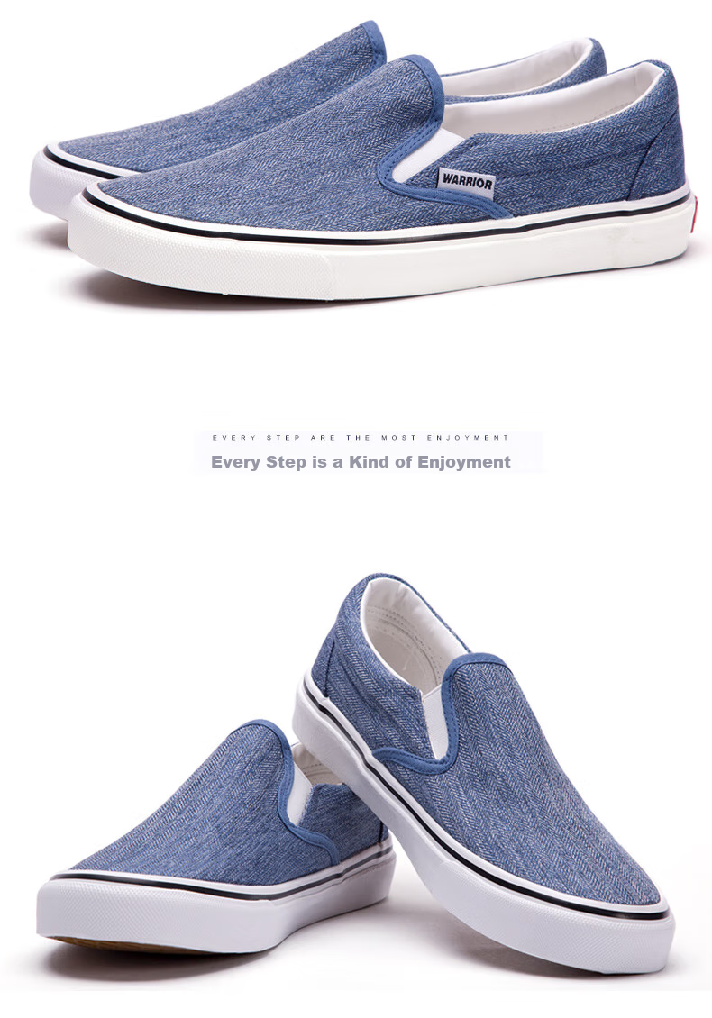 Warrior Canvas Shoes for Men, Comfortable Slip-On Loafers, Traditional Beijing Cloth Shoes, Casual Footwear A066 Gray 41 12