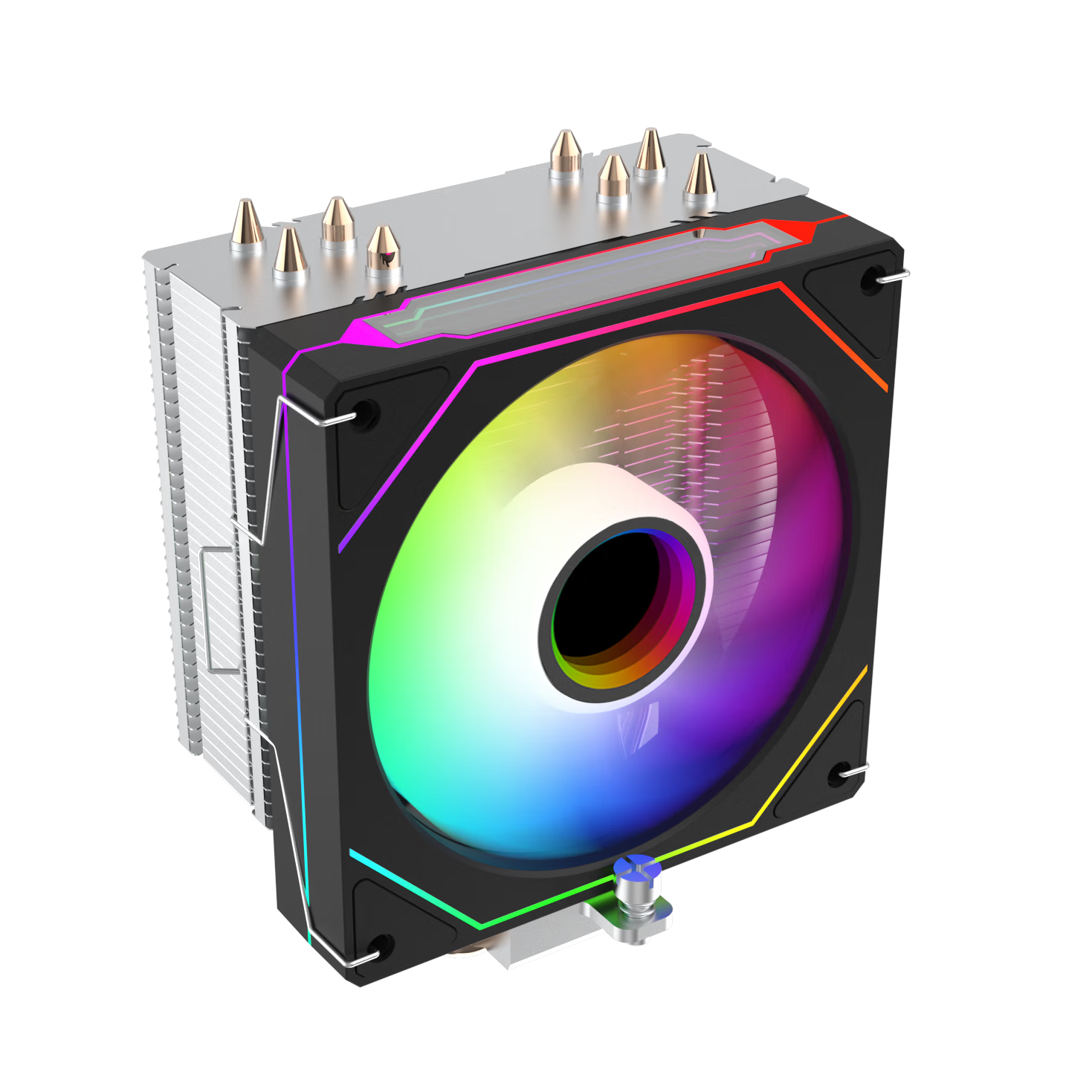JPLAYER Ziyi Collaboration Edition 4 Copper Tube CPU Cooler, Black ARGB Lighting Synchronization, Intelligent Temperature Control (Supports All Platforms, Includes Thermal Paste, 170W Power Dissipation) JPS-509