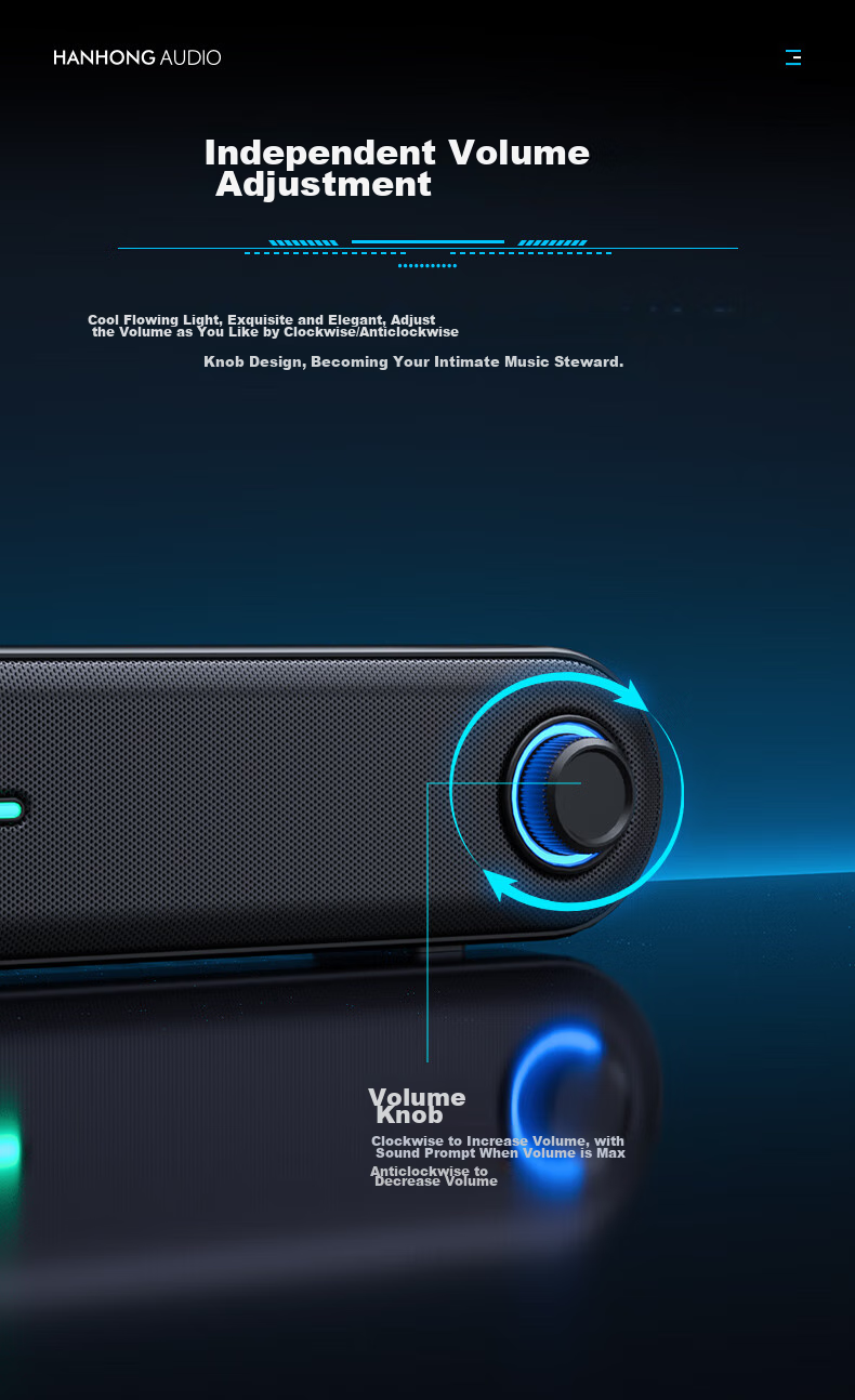HANHONG_AUDIO PC01 Computer Speakers, PS5 Gaming Desktop Bluetooth Speaker, Multimedia Home Audio for Computer, Desktop, Mobile Phone, Laptop, RGB Light Effects Speaker, Indoor Home Use 11
