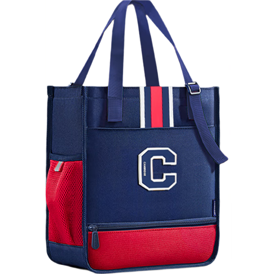 Jianqiaoshu Elementary School Tutoring Bag, Art Bag for Girls, Children's Tutoring Backpack, Boys' Tutoring Handbag, Book Carrying Bag, Navy Blue And Red