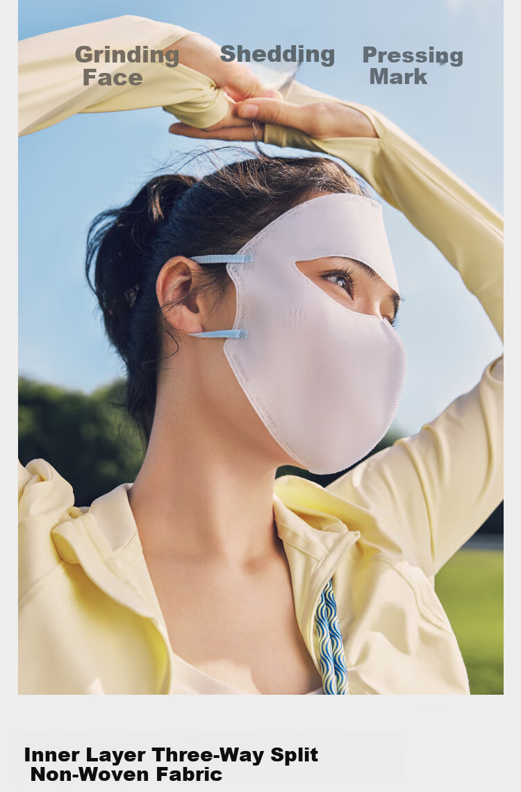 Beneunder Daily Disposable Sun Protection Face Mask for Women, Full Face UV Protection Mask, Twilight Black (X7) UV221 11