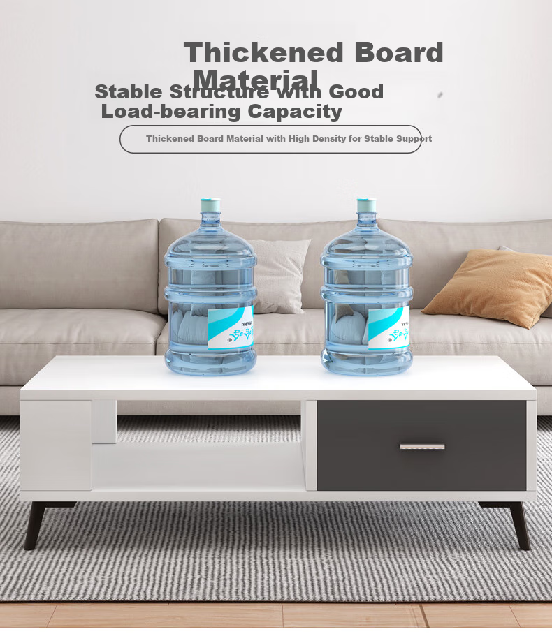 Yameile Coffee Table for Living Room, Modern And Simple Design, Suitable for Small Apartments, Double-Layer with Drawers, Thickened Solid Wood Core, Tea Table 3