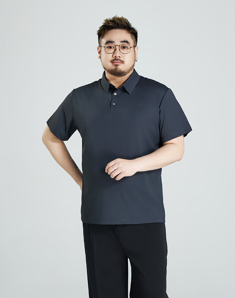 Ayoupang Summer Ice Silk Plus Size Short-Sleeve Polo Shirt, Loose Elastic Collar T-Shirt 9