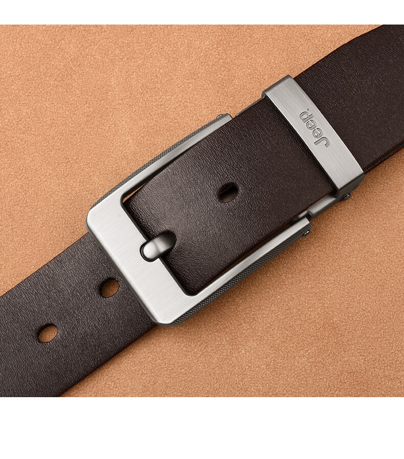 JEEP Men's Leather Belt, Business Pin Buckle Casual Waistband, Young People's Trouser Belt, Birthday And Holiday Gift for Boyfriend, Husband, Father 6