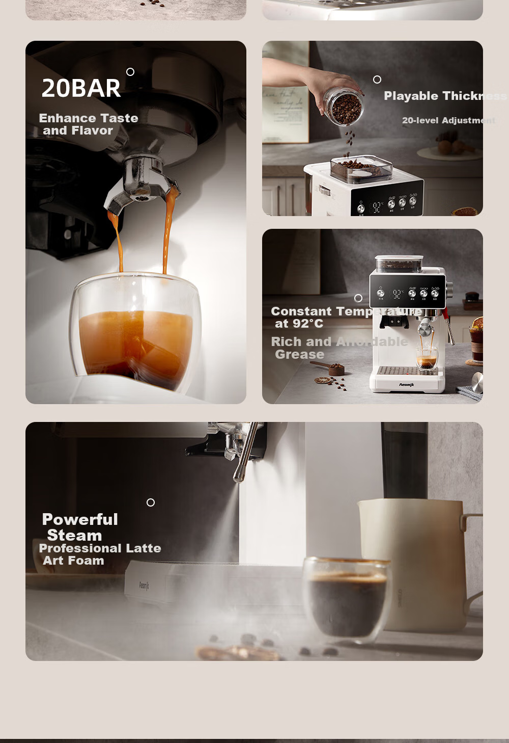 AEOMJK Aimo Ke Cold And Hot Dual Extraction Grinding All-In Semi-Automatic Coffee Machine, Xiaomofang Second Generation CM5540, Pengpai Steam Milk Frother Coffee Machine 2