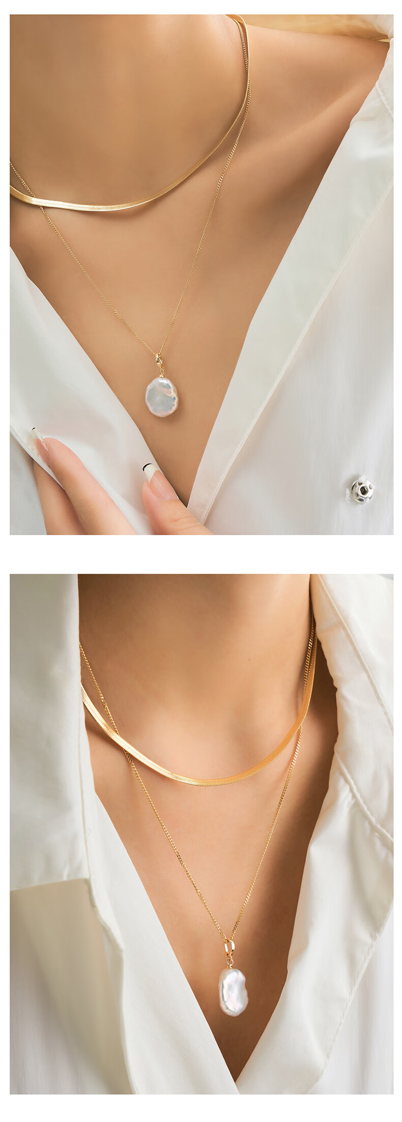 Amber Lollipop Luxury Snake Bone Chain Necklace for Women, Stackable Necklaces, Valentine's Day Birthday Gift for Girlfriend Or Wife 3