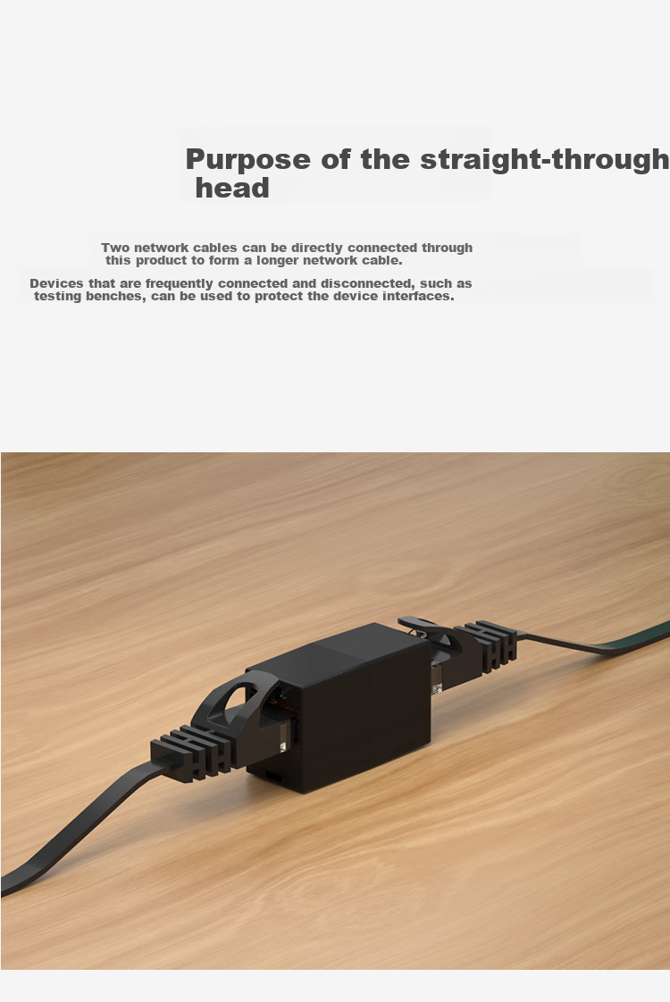 HAILE Network Cable Straight-Through Connector, Category 5e Network Cable Connector, Network Cable Extension Adapter, 30U Gold-Plated Gigabit Network Straight-Through, Double Straight-Through Connector, HT-302E 8