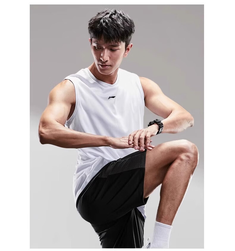Li-Ning Sports Set, 2026 New Style Men's Quick-Dry Sports Vest And Shorts, Summer Running Basketball Fitness Two-Piece Set 15