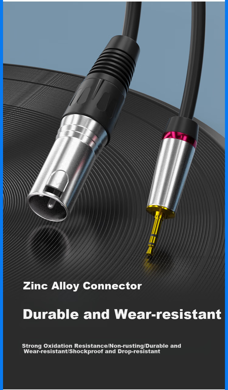 HAILE 3.5mm to XLR Male Adapter Cable, 3.5mm Audio Cable, Sound Card Connection to Mixer, Phantom Power Supply Connection Cable 1 Meter HT-3.5 5