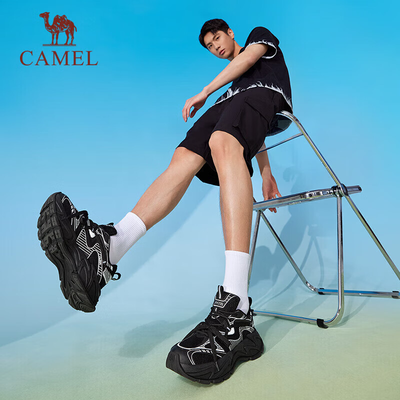 Мужские кроссовки CAMEL Galaxy Sports, дышащие, на толстой подошве, увеличивающие рост, повседневные, модель X15B30L4037, черно-белые, размер 42
