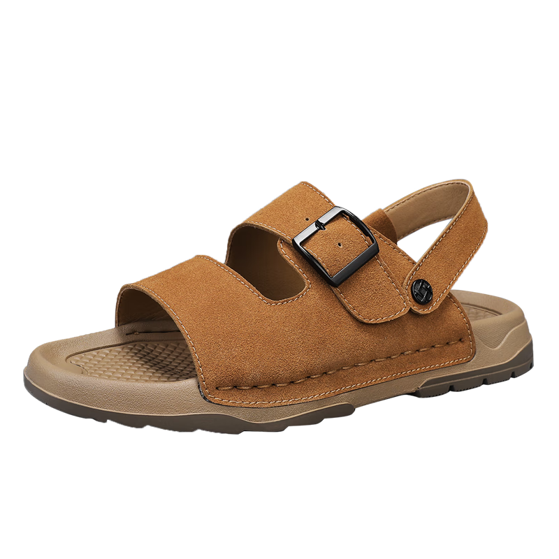 Bull Family Men's Summer Sandals Breathable Versatile Beach Shoes Thick Sole Durable Birkenstock Retro Casual Slippers