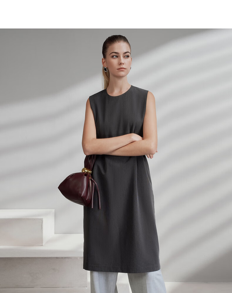 G2000 [Delivery Belt/multidirectional Elastic] Women's Department Store Style Spring And Summer Sleeveless Dress, Black, L/38 2