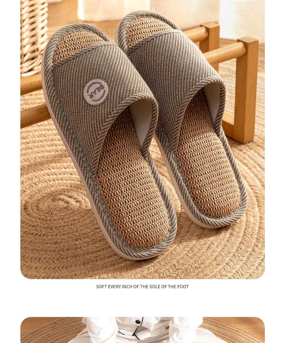 TZLDN Japanese-Style Linen Slippers, 2026 New Couple's Fabric Slippers, Home Non-Slip Men's Cotton Sandals for Indoor Use 17
