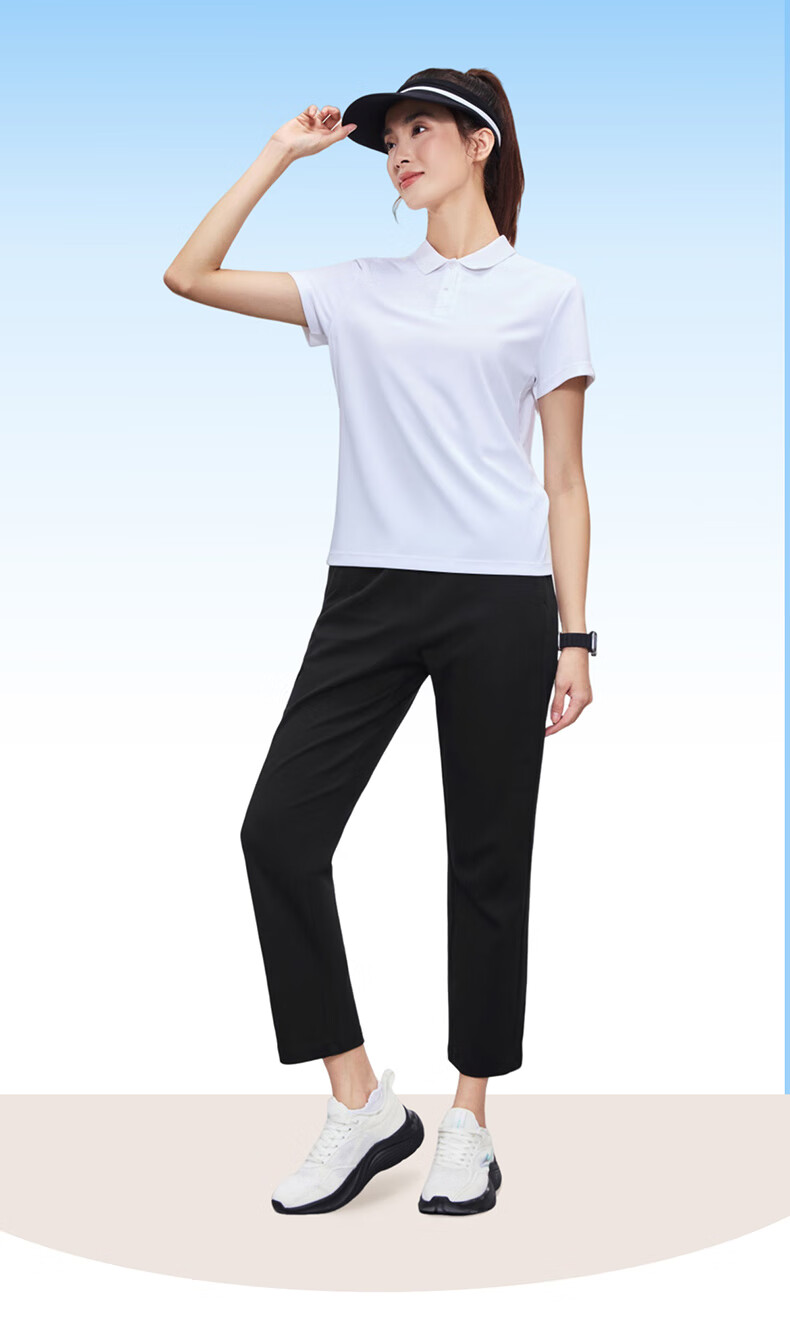 ERKE Women's Sports Casual Pants Autumn Ice-Feel Antibacterial Straight Loose Solid Color Outdoor Knit Trousers 5