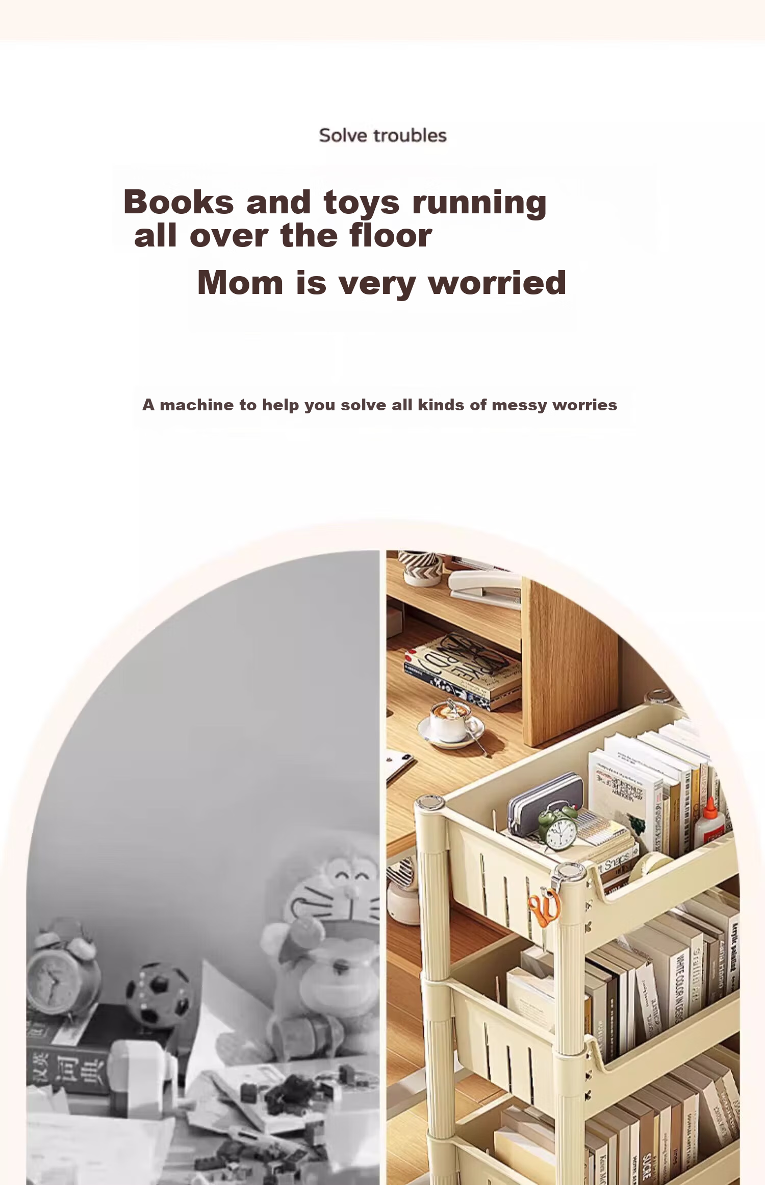Quanpinwu Movable Bookshelf Storage Rack, Floor-Standing Bookcase, Bag Organizer Shelf, Storage Rack, Snack Shelf, Small Cart, Small Bookshelf 2