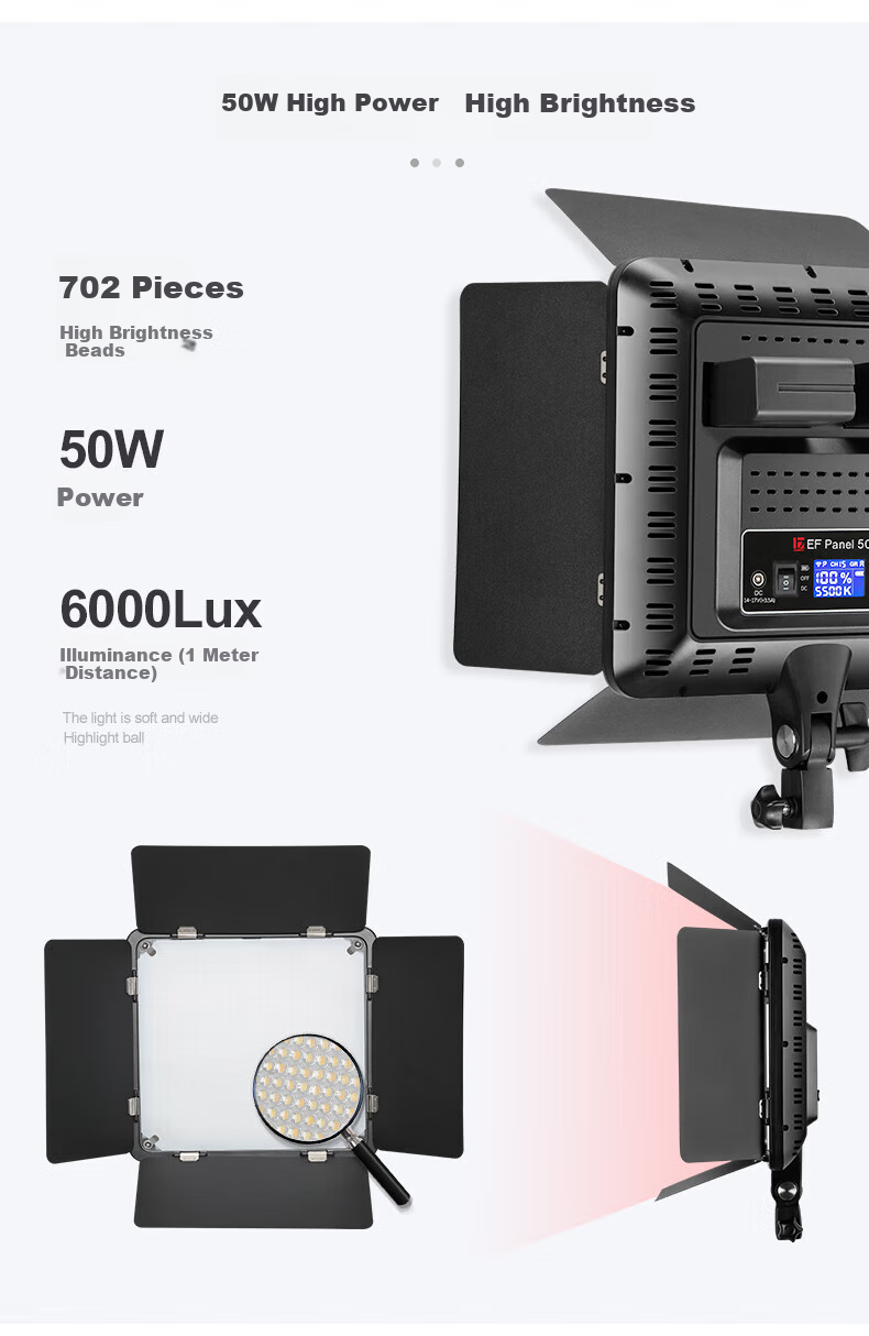 JINBEI EFP-50BI Flat LED Fill Light, Dual Color Temperature, Live Streaming Photography Video Lighting, Continuous Light for Outdoor Night Scene Portrait Product ID Photo Illumination, Video Shooting Hair Light, Lithium Battery Powered 1