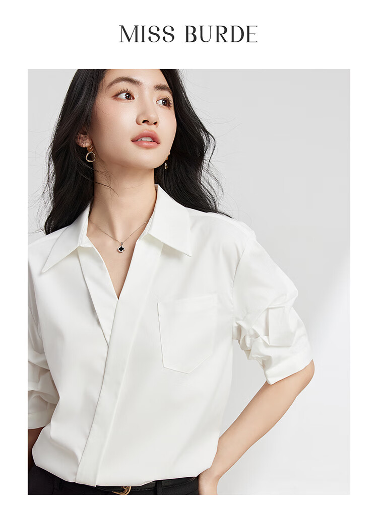 Bodexiaojie Blue Stylish Luxury V-Neck Shirt for Women, Summer Commute Short-Sleeve Top, Professional Petite Interview Blouse, XL 3