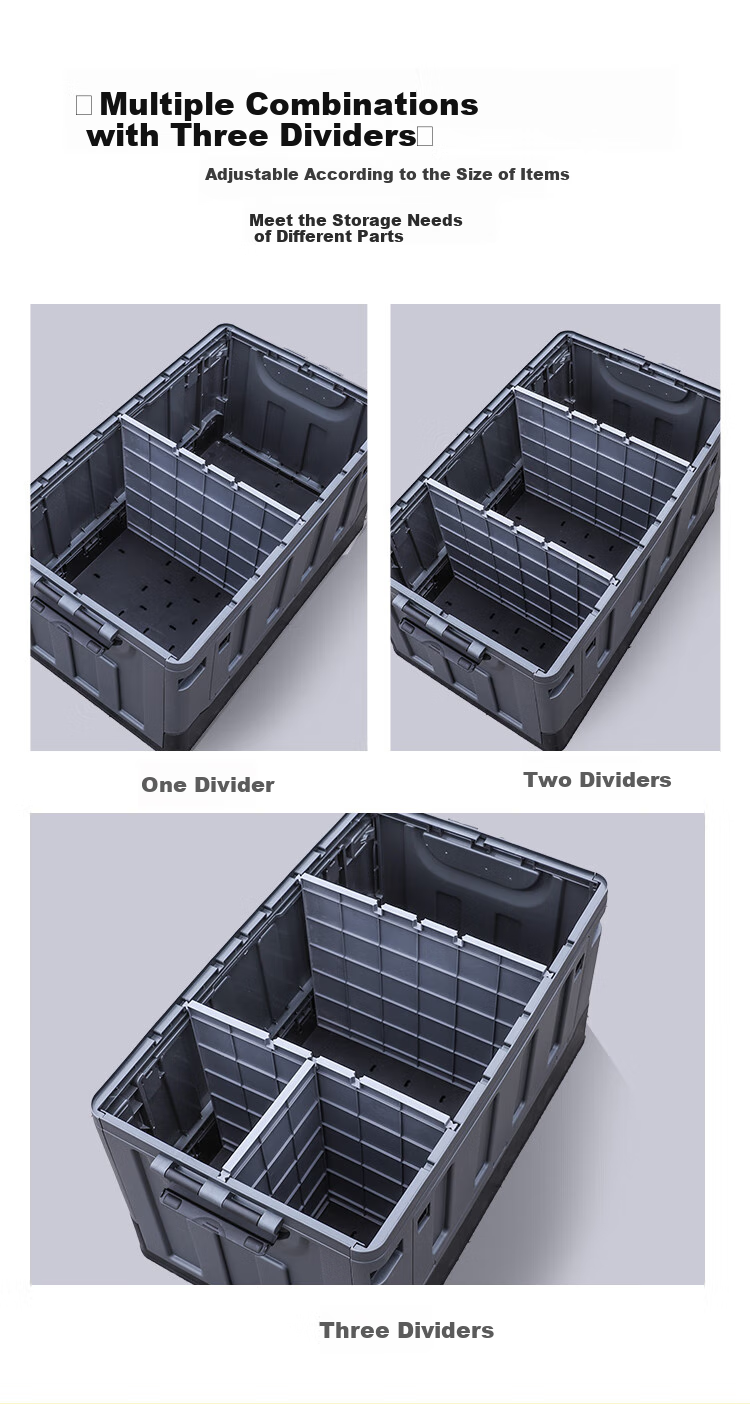 YUECAR Trunk Storage Box, Car Organizer, Foldable Side-Opening Door Model, 85L, Silver 6