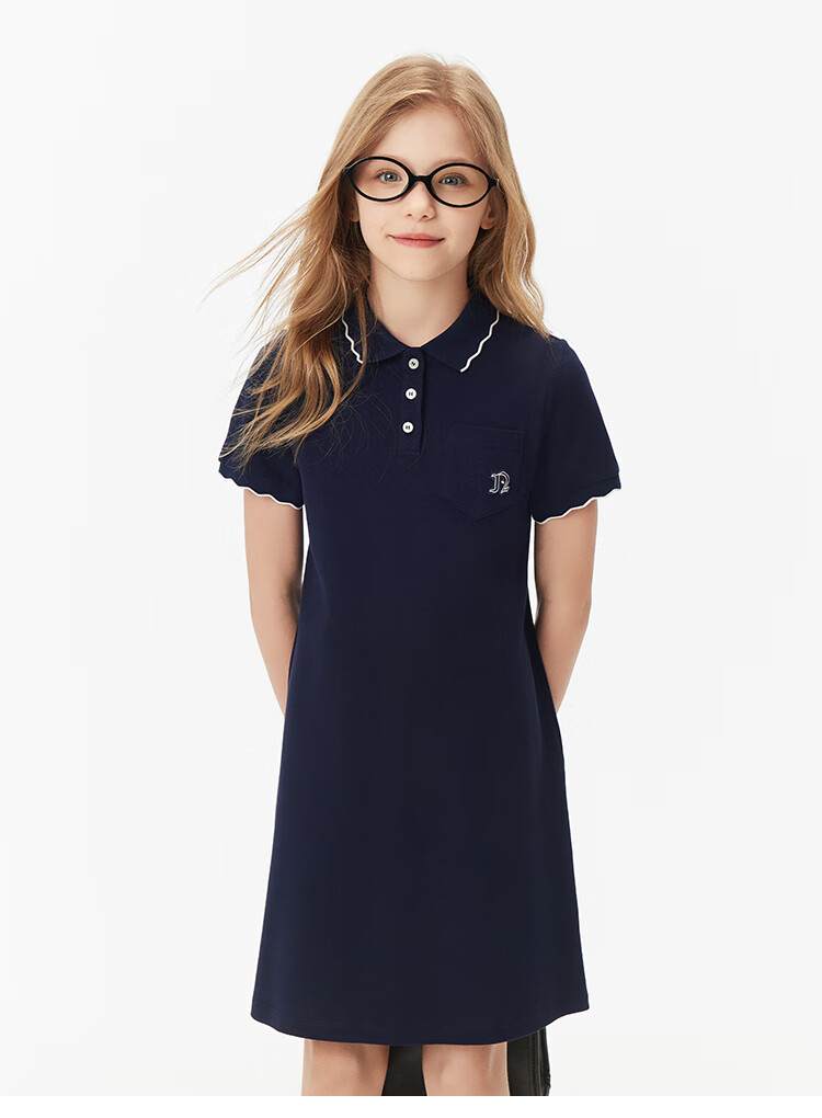 Navigare Girls' Dress, Children's Summer Thin Cool Sports Polo Dress, Casual Moment, Cherry Blossom Pink, Size 140 11
