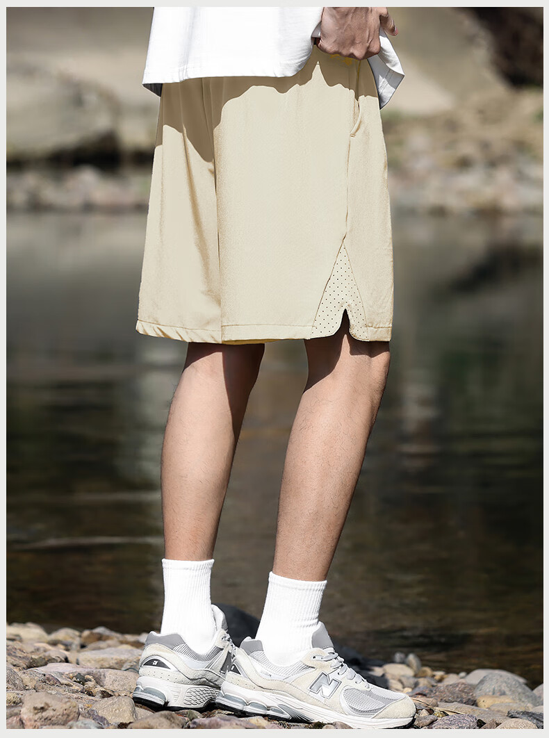 EASTERN CAMEL Sports Shorts for Men, Outdoor Moisture-Wicking Ice Silk Quick-Dry Athletic Pants, Lightweight Breathable Running Fitness Basketball Mid-Length Shorts for Me 8