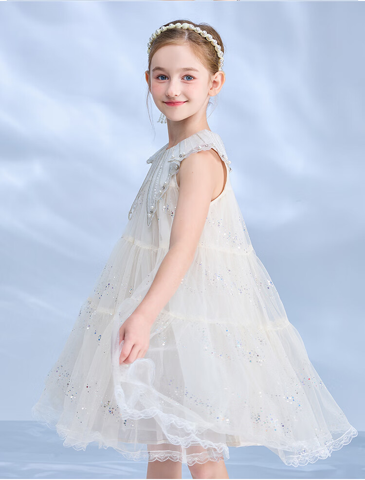 Disney Girls' Elsa Princess Dress, Summer 2026 New Stylish Children's Clothing 6