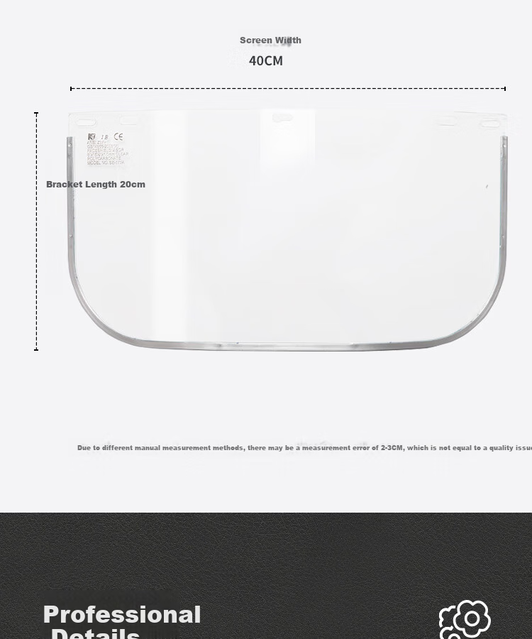 Honeywell Impact-Resistant Face Shield, Protective Mask BD-176B Helmet Mount + SE-173A Face Screen, 1 Set 5