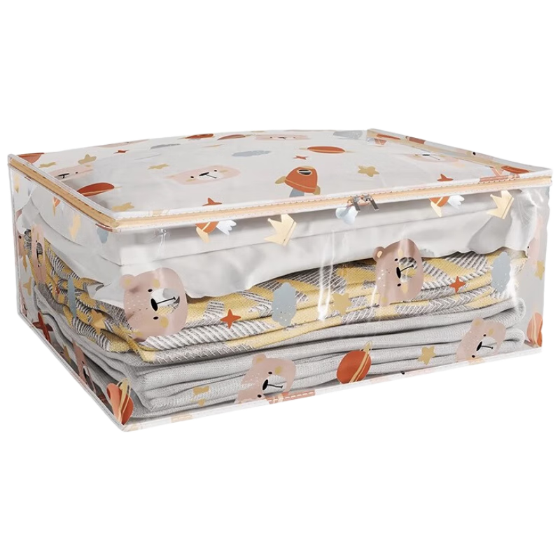 Jialifang Quilt Storage Bag, Clothes Packing Bag, Cartoon-Style Garment Dust Cover, Thickened Moving Organizer Bag, Extra Large Size, 1 Piece
