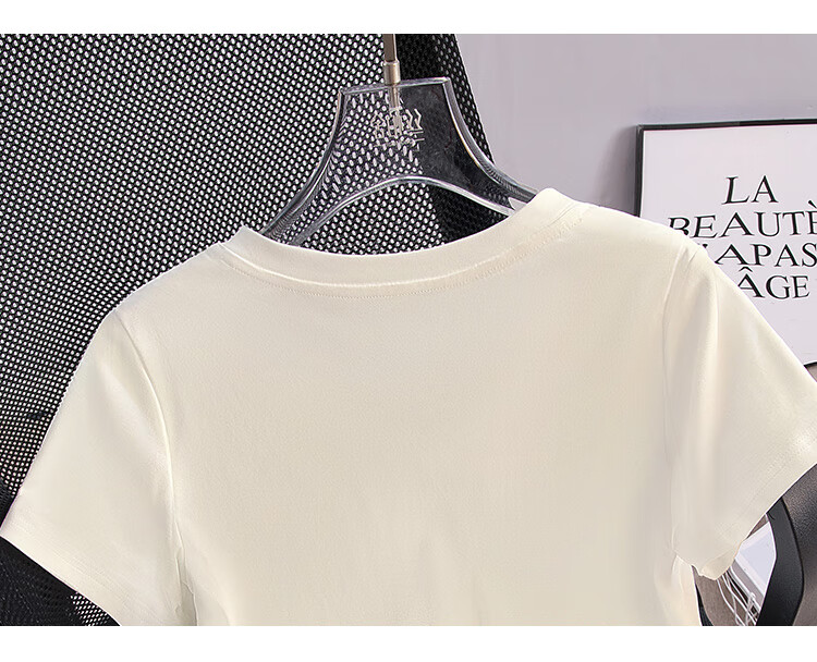 Cypress V-Neck T-Shirt 2026 Summer New Women's Fashion Slim Fit Elegant Lady Commuter Top 2