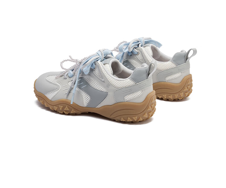Josiny [Celebrity Style] Dexun Women's Shoes, Spring And Autumn Fashion Sneakers, Soft-Soled Round-Toe Casual Shoes, Gray-Blue, Size 37 17