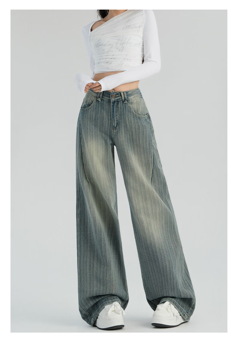 Jeanswest Women's Summer Washed High-Waisted Slim Fit Flared Jeans Nostalgic Blue L 3