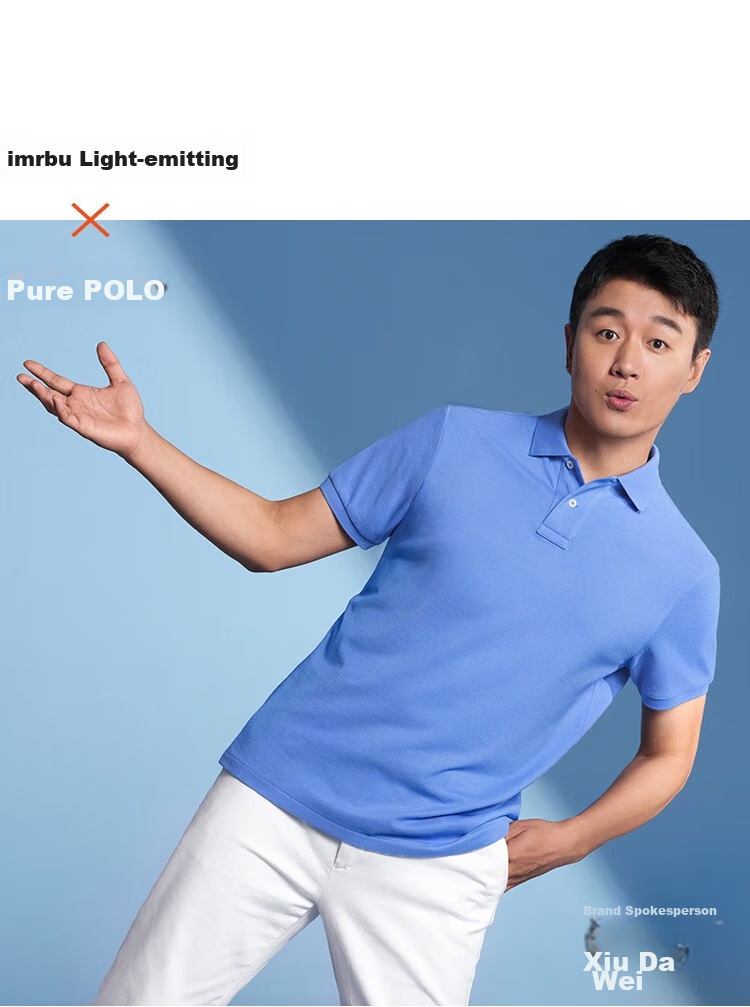 Mr. Bu Tong Dawei Celebrity-Inspired American Casual Polo Shirt for Men, Spring And Summer Pure Cotton Short Sleeve, Sky Blue, L/175 1