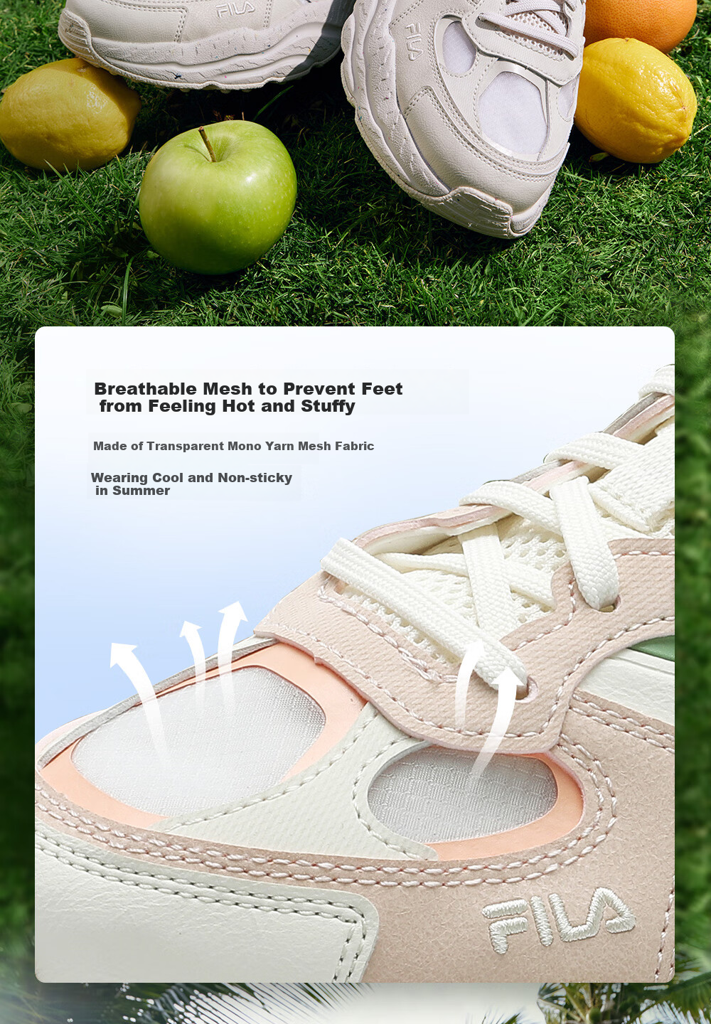 FILA Fern Pattern Sneakers [Yang Mi Style] Women's Dad Shoes Sports Casual Shoes 4