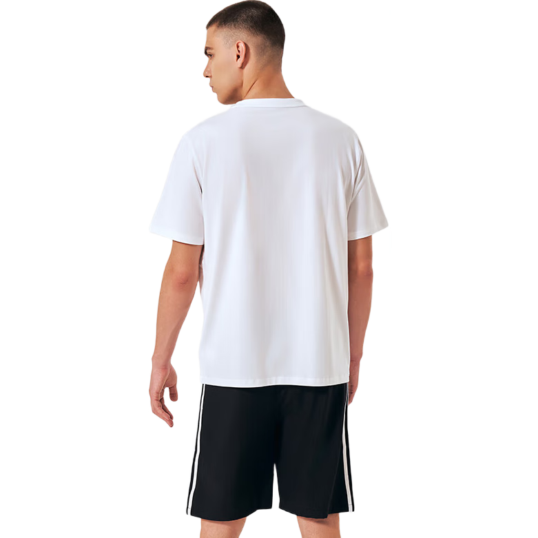 Adidas Men's Short-Sleeve T-Shirt, Spring And Summer Casual Sports Breathable Lightweight Round Neck Tee, White/gold (Cotton), XL