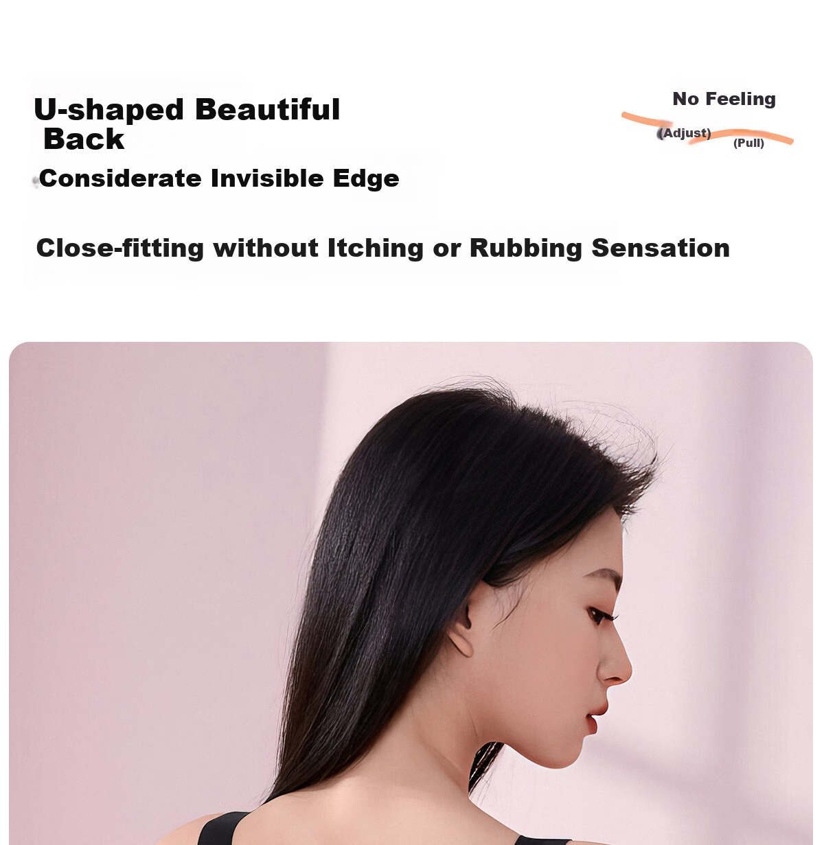 361° Seamless Bra for Women, 2025 New Style, Push-Up for Small Breasts, Side Support, Invisible, Anti-Sagging Brassiere, Ink Black 20