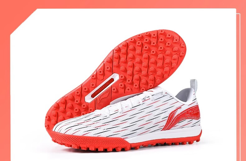 Li-Ning Football Shoes Studs Adult Men Women Children Qixie 3 Youth Primary School Professional Cleats White 43.5 20