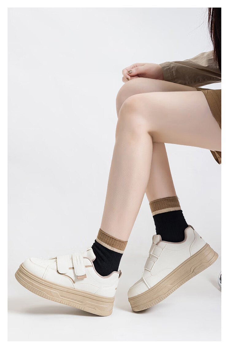 Global Magic Tape White Shoes for Women 2025 Spring New Style Niche All-match Student Campus Cute Casual Board Shoes 5