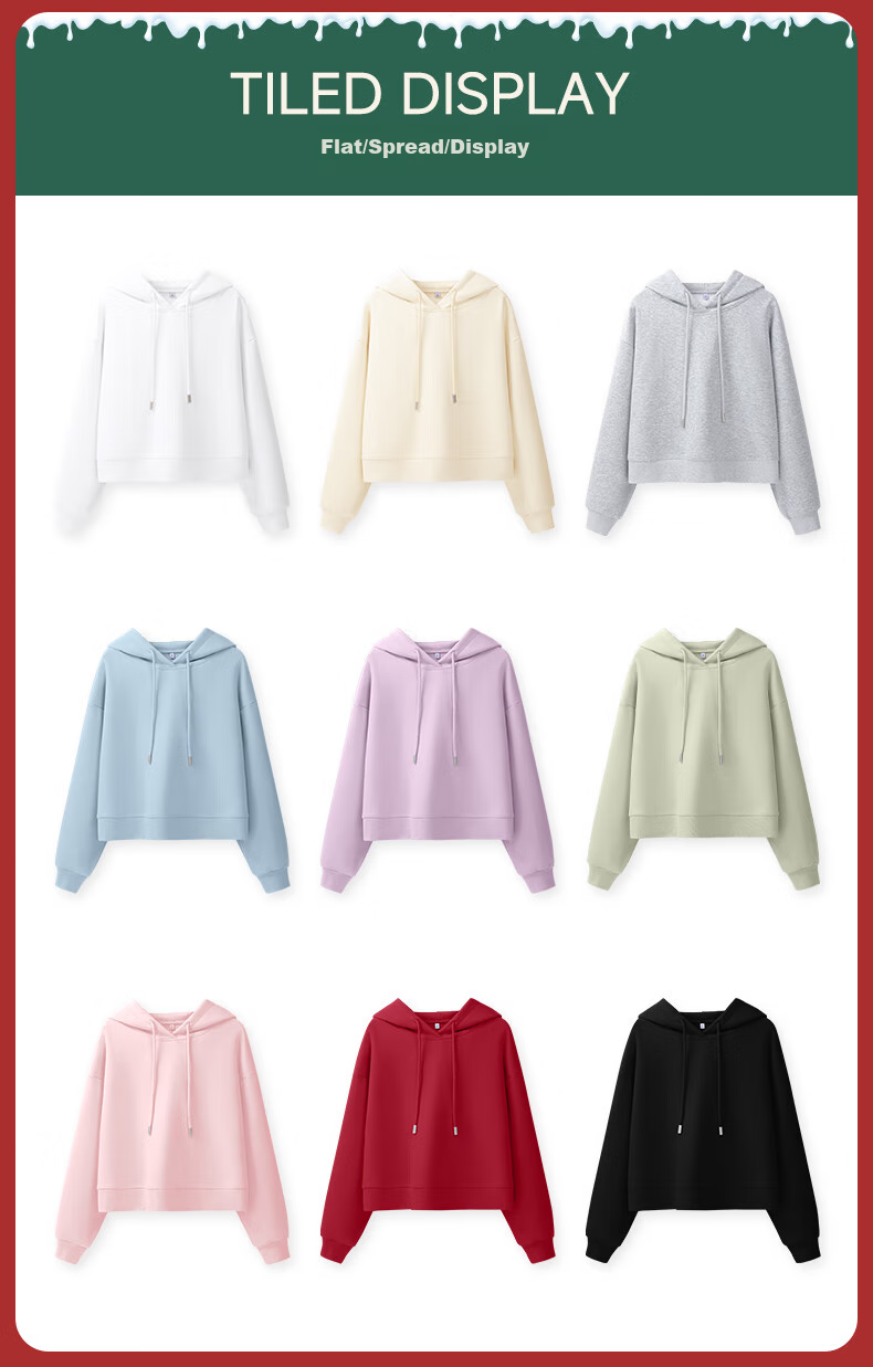 MJ STYLE Short Hoodie for Women, Spring And Autumn 2026, Loose Casual Versatile Heightening Slimming Top, Sweet Style for Petite Figures 19
