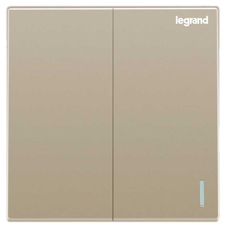 LEGRAND Switch Socket Panel, Shidian Milan Gold Frameless Large Panel, 86 Type, Double Switch Double Control Switch